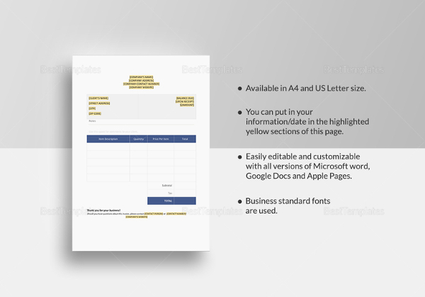 blank invoice template