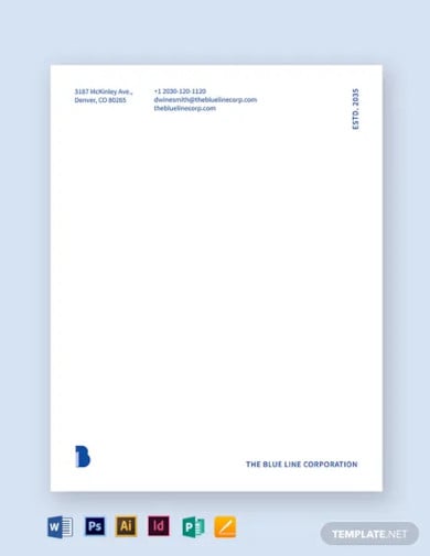 blue letterhead template