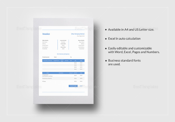 construction invoice excel template