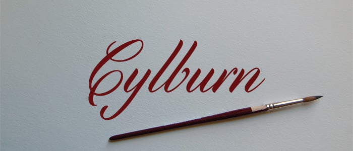 cylburn cursive script font