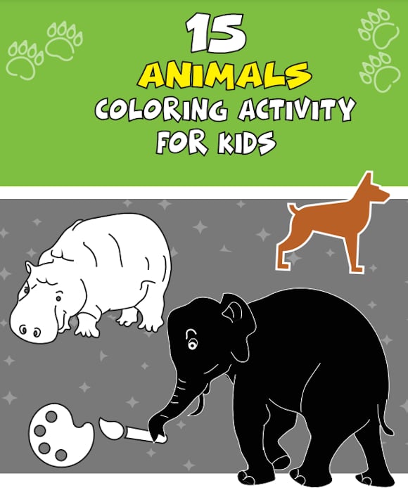 elephant colouring page book template