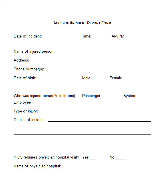Incident Report Templates 14 Free Word Excel PDF Formats Samples
