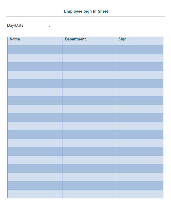 employee sign in sheet template doc