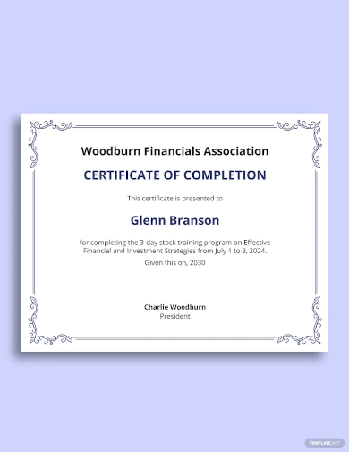 financial corporation stock certificate template