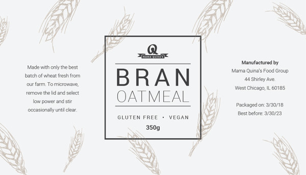 food label template