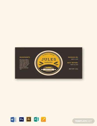 food label template