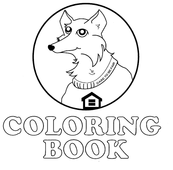 fox colouring page template