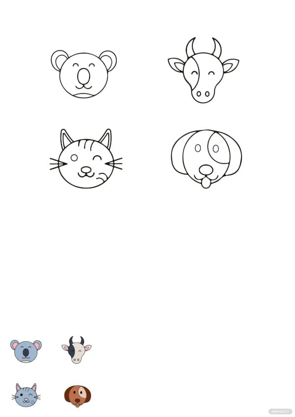 free animal face coloring pages download