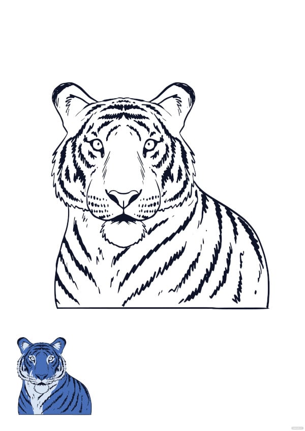 free blue tiger coloring pages
