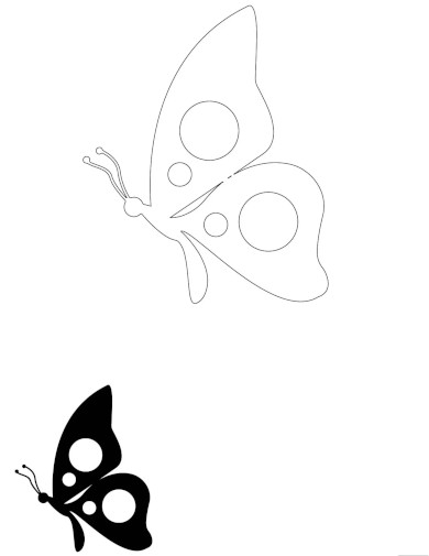 free butterfly black and white coloring page