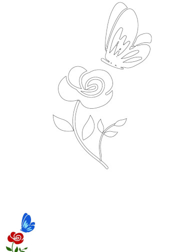 free butterfly flower coloring page