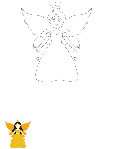 free butterfly princess coloring page