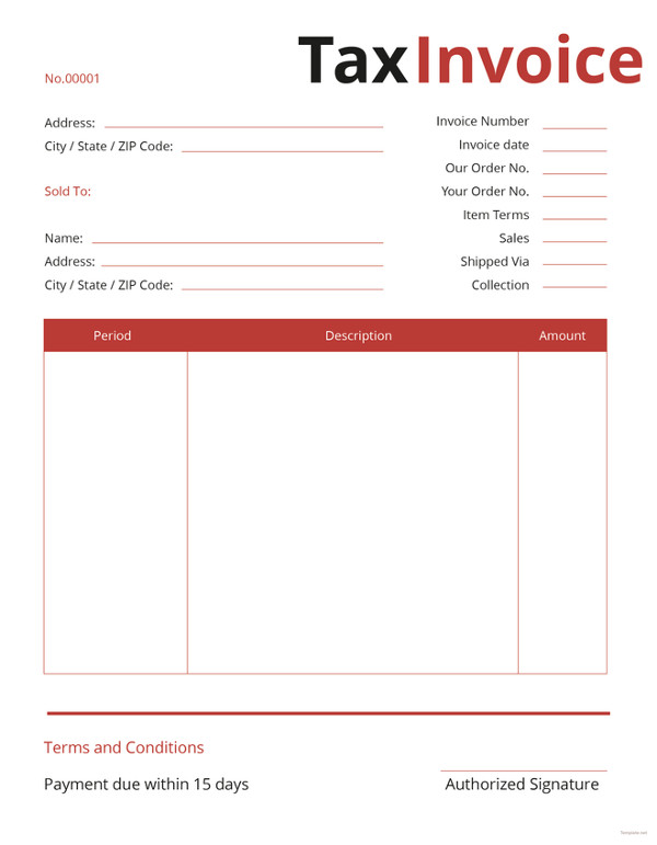 Tax Invoice Template Excel Free Hq Printable Documents Sexiz Pix 3722