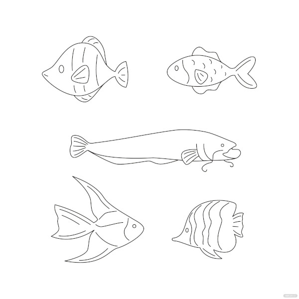 simple cartoon fish outline