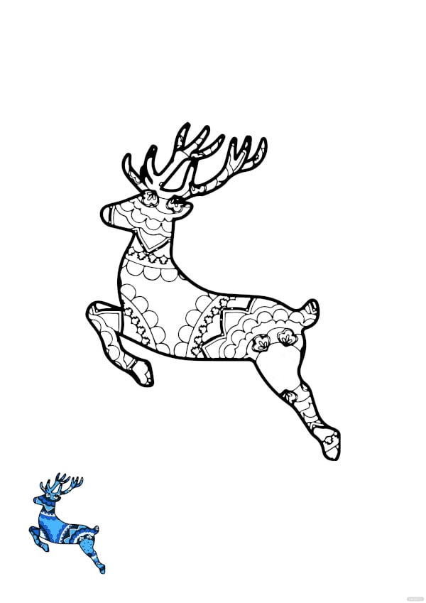 free mandala deer animal coloring page