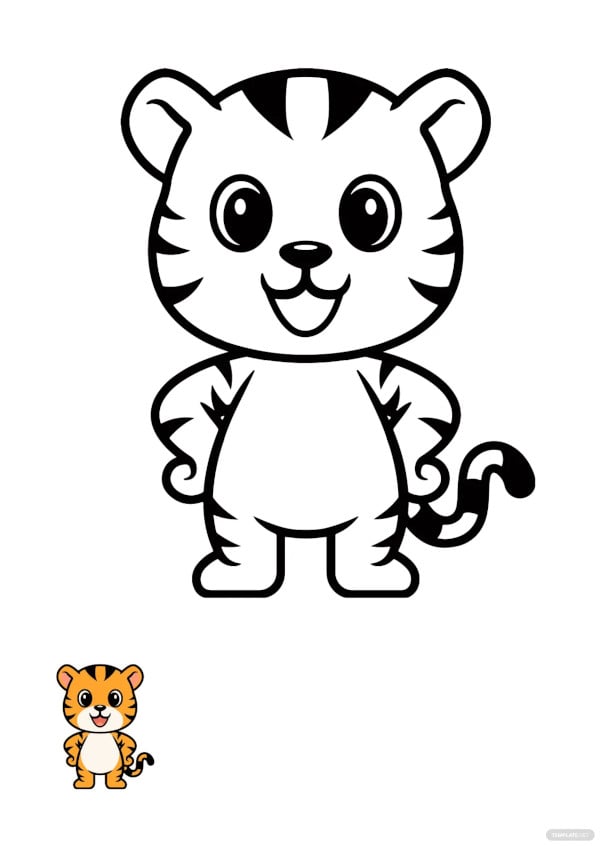 79+ Tiger Shape Templates, Crafts & Colouring Pages