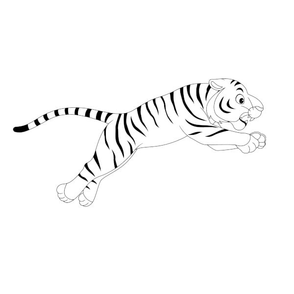 free tiger outline coloring page