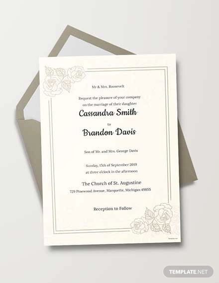 free traditional wedding invitation template