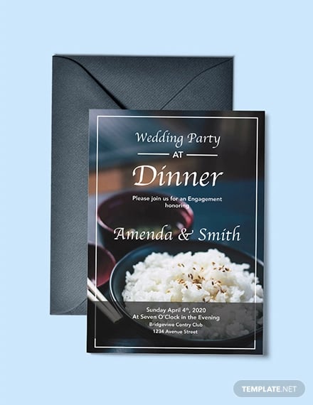 free wedding dinner party invitation template