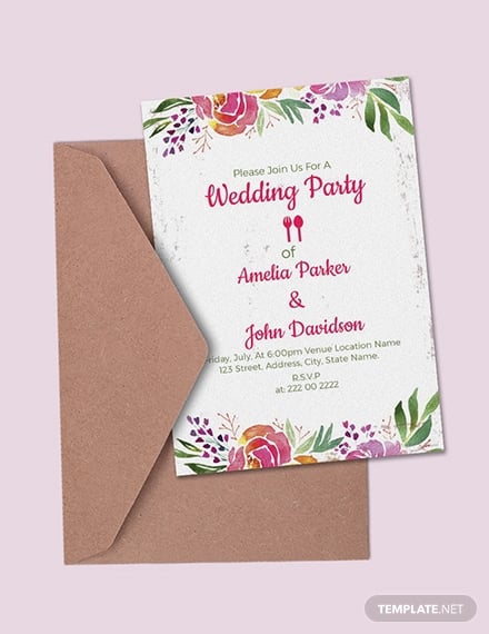 free wedding party invitation template