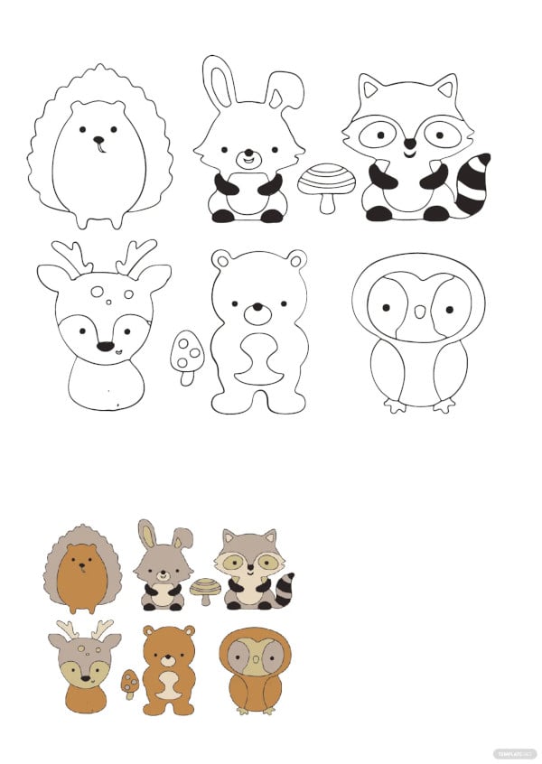 free woodland animals coloring pages