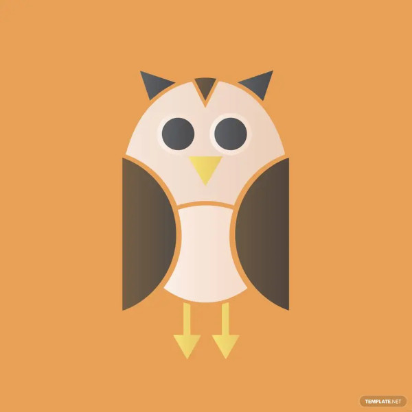 geometric owl shape template