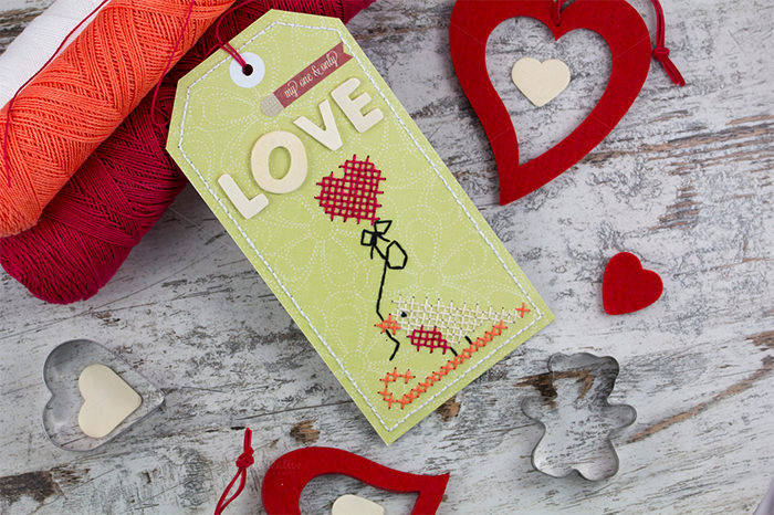 handmade tag and love shapes