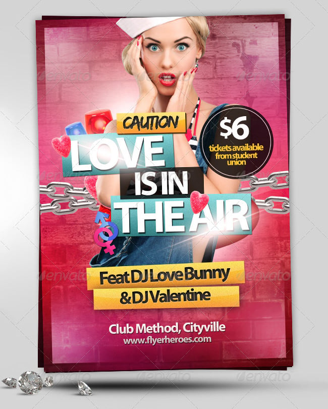 love is in the air valentines flyer template