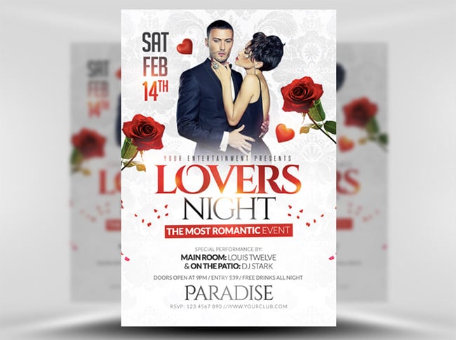 lovers night flyer template