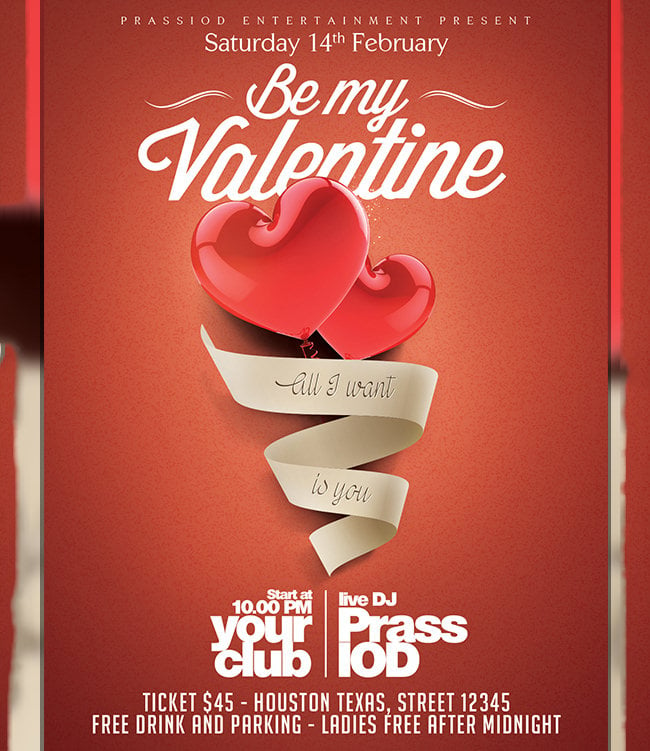 my valentine flyer template