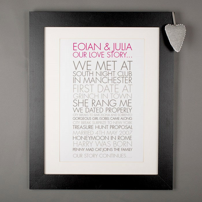 personalised our story print