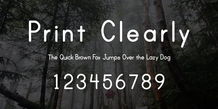 print clearly font