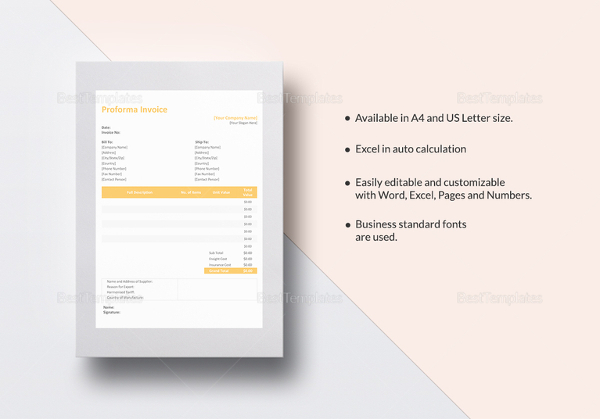 proforma invoice template