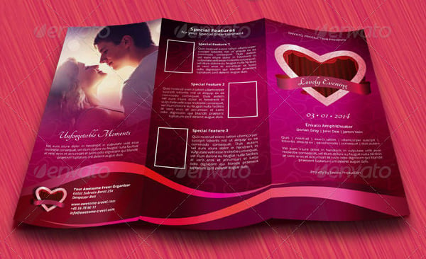 romantic valentine trifold brochure