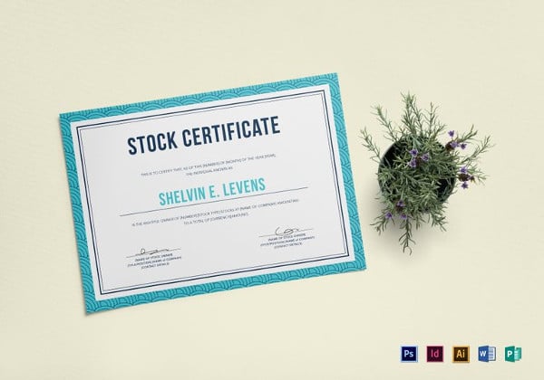 sample stock certificate template