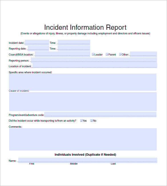 security-incident-report-template
