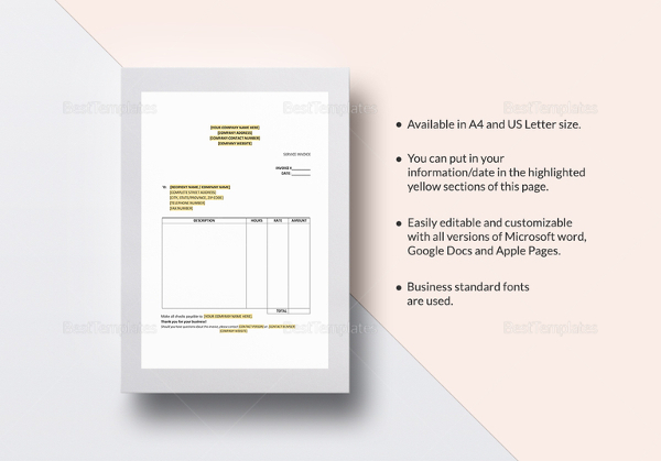 service invoice templates