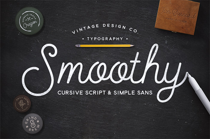smoothy cursive script font