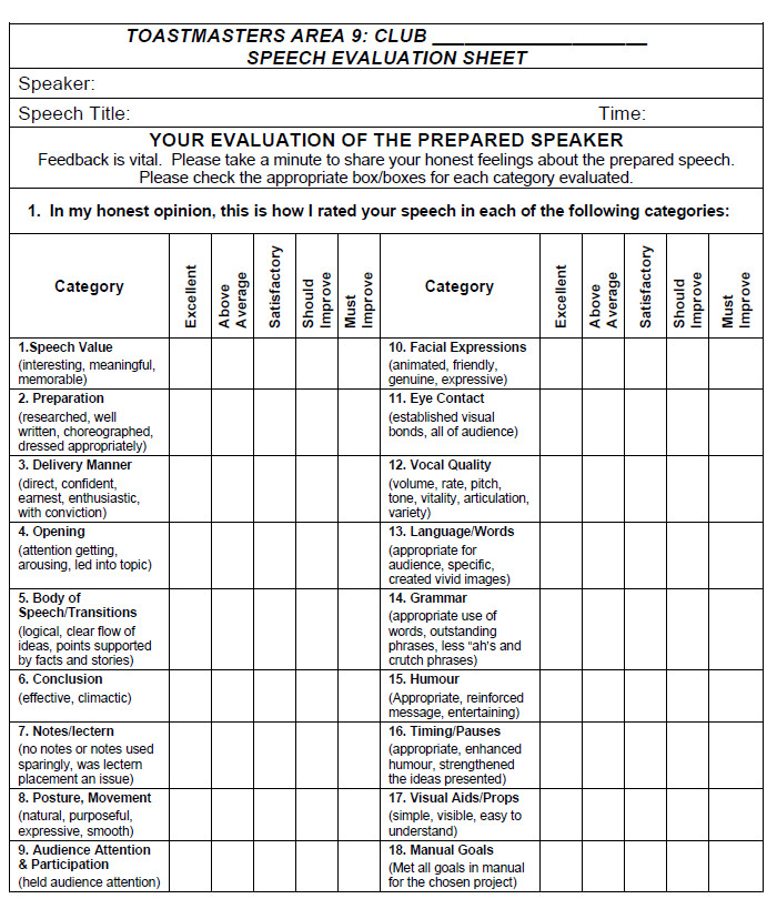 speech evaluation form pdf