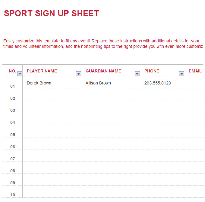 sign up for sports
