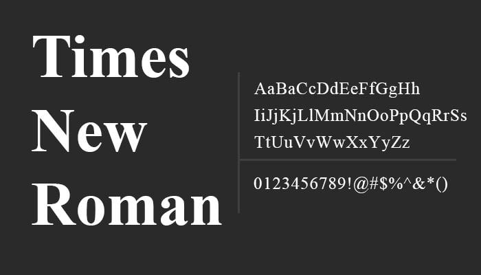 times new roman font