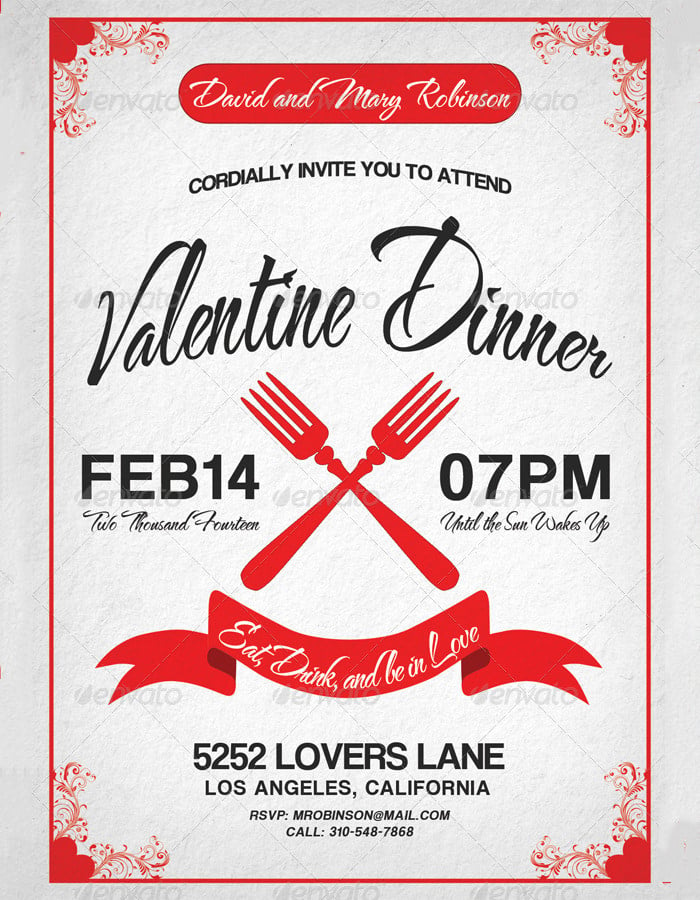 Free Printable Valentine Dinner Invitations