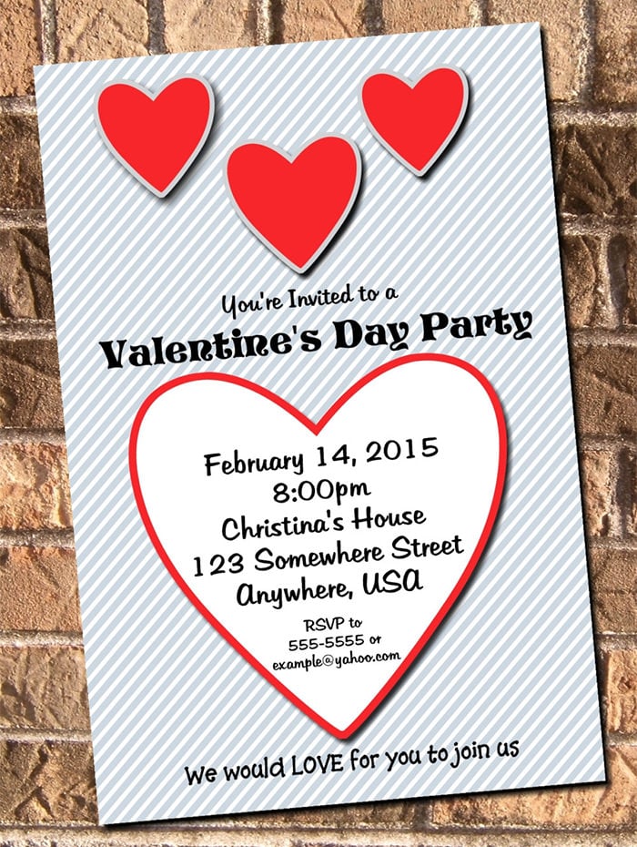 valentine party invitation printable