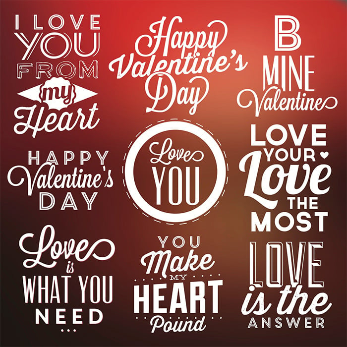valentines day labels vector pack