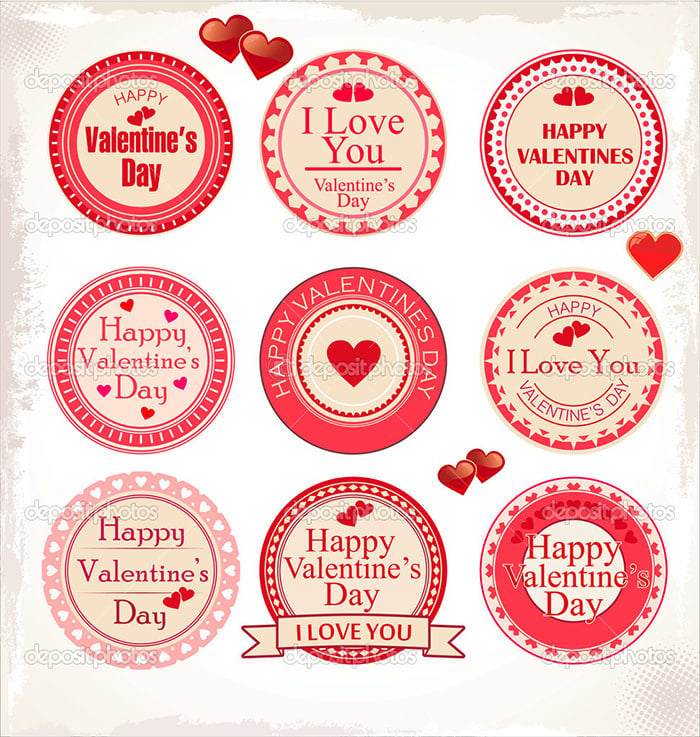 36 Printable Valentines Labels PSD Designs