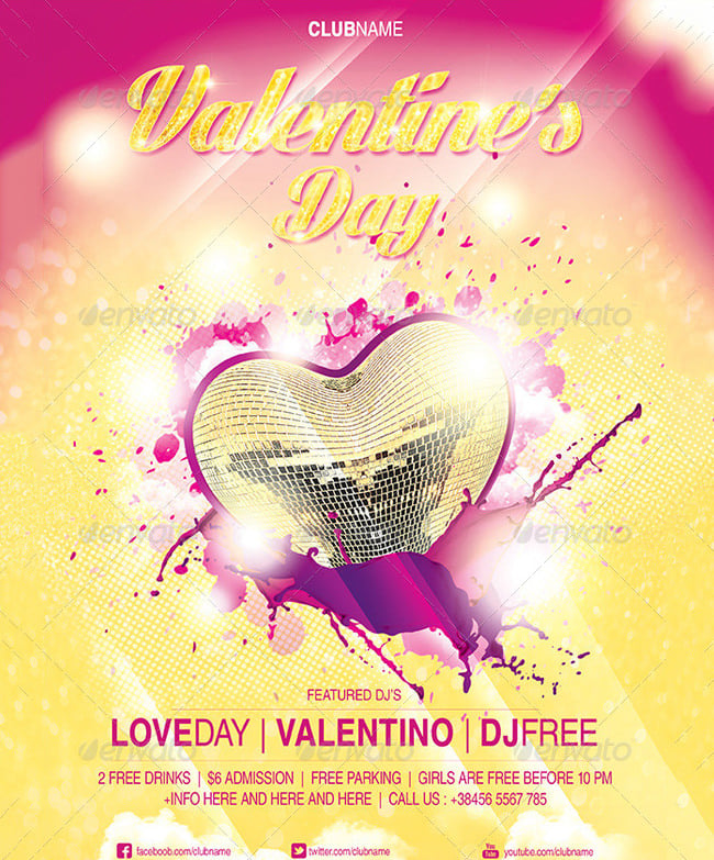 valentines day ladies night party flyer
