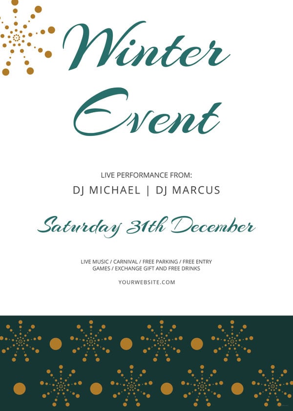 winter events flyer template