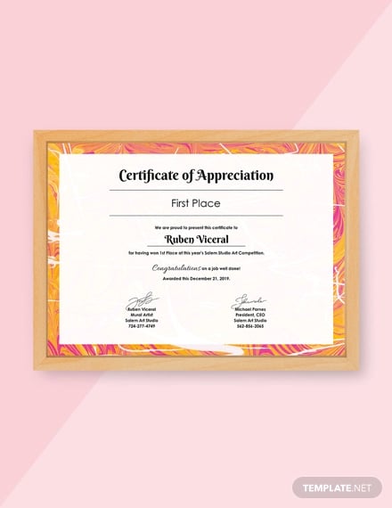 free appreciation certificate
