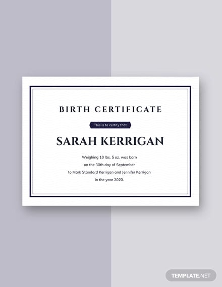 free blank birth certificate