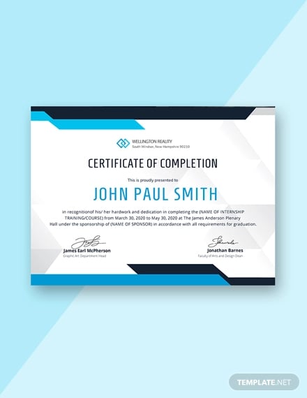 free certificate of completion